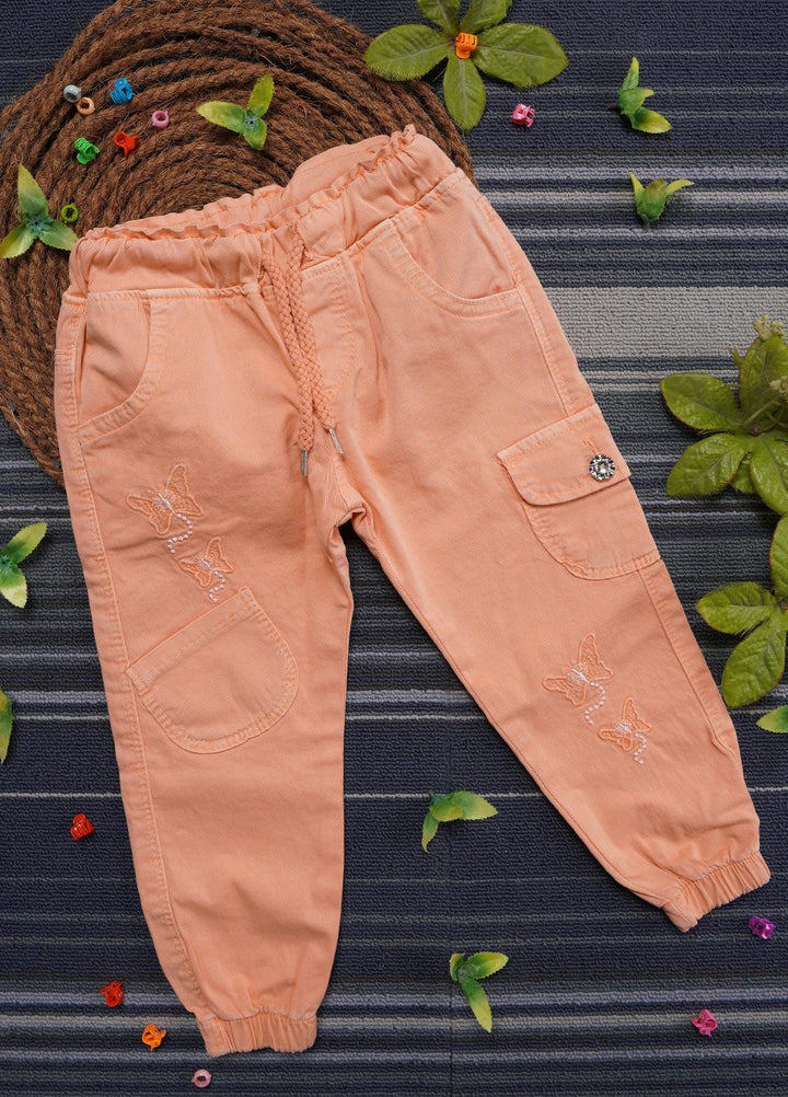Sanaulla Exclusive Range Cotton Casual Trouser for Girls -   0105 Peach