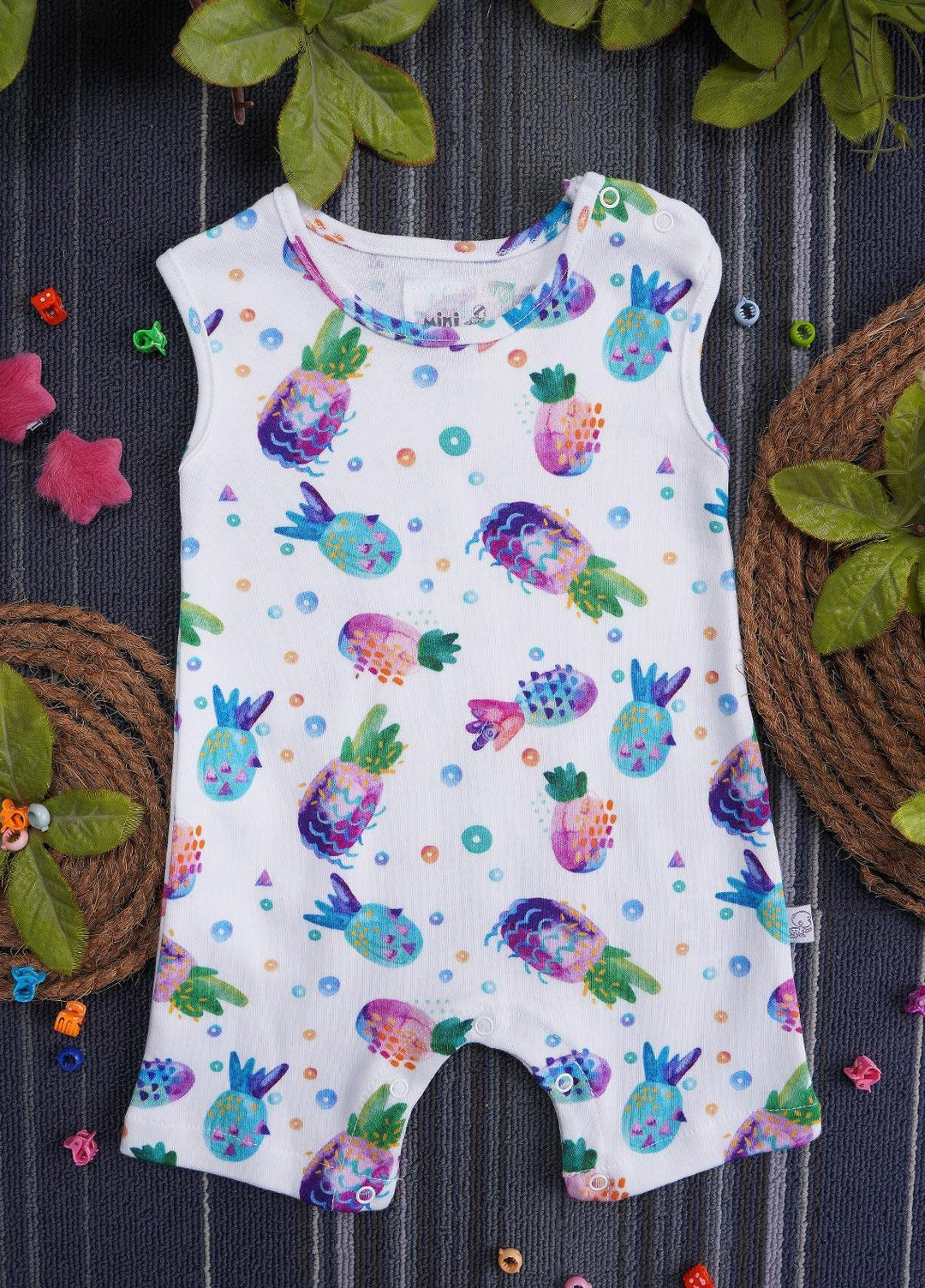 Sanaulla Exclusive Range Cotton Casual Girls Romper -  2229533 Multi