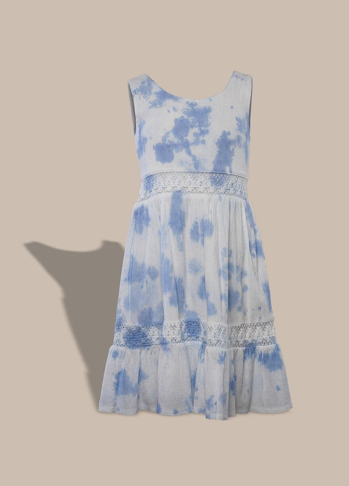 Sanaulla Exclusive Range  Pret Frock for Girls -  3034 Light Blue