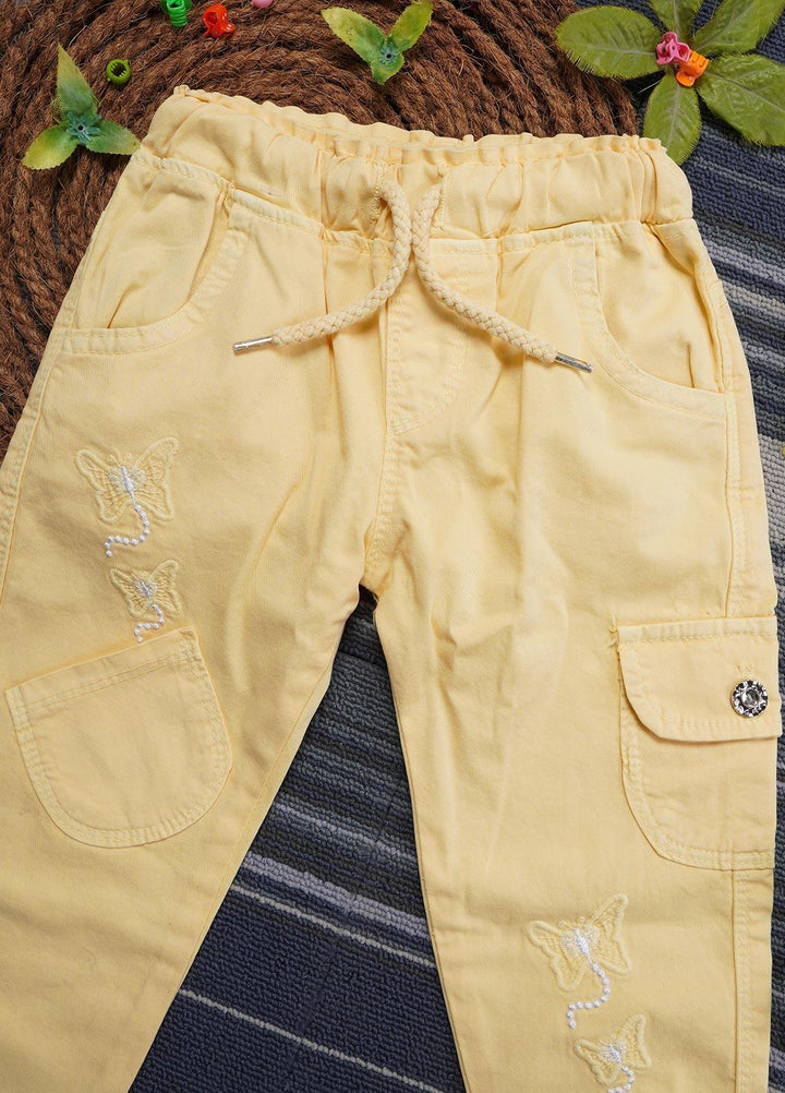 Sanaulla Exclusive Range Cotton Casual Trouser for Girls -   0105 Yellow