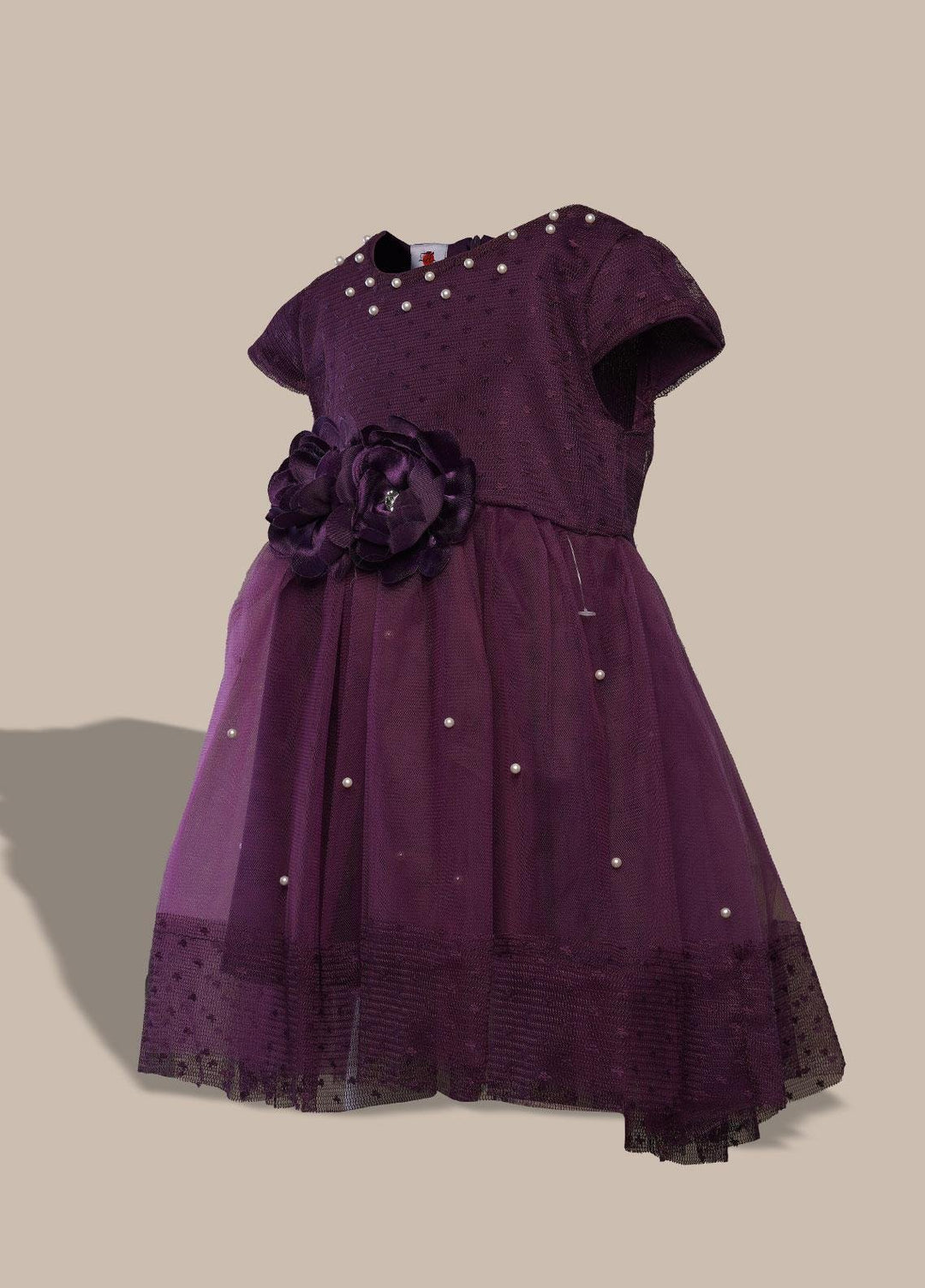 Sanaulla Exclusive Range  Pret Frock for Girls -  349854 Dark Purple