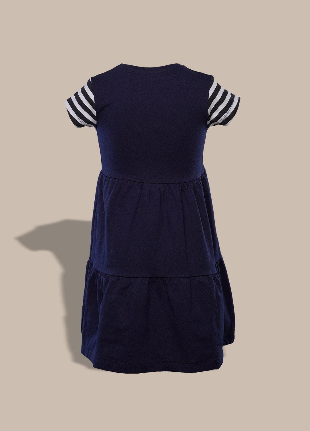 Sanaulla Exclusive Range  Pret Frock for Girls -  351955 Navy Blue