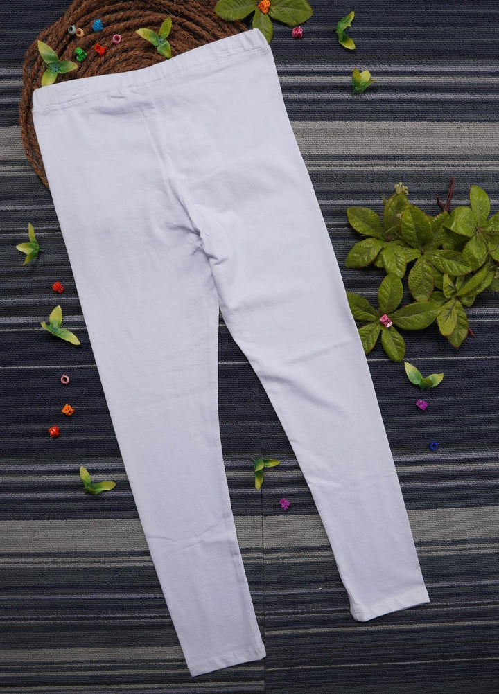 Sanaulla Exclusive Range Cotton Casual Tights for Girls -  5264 White