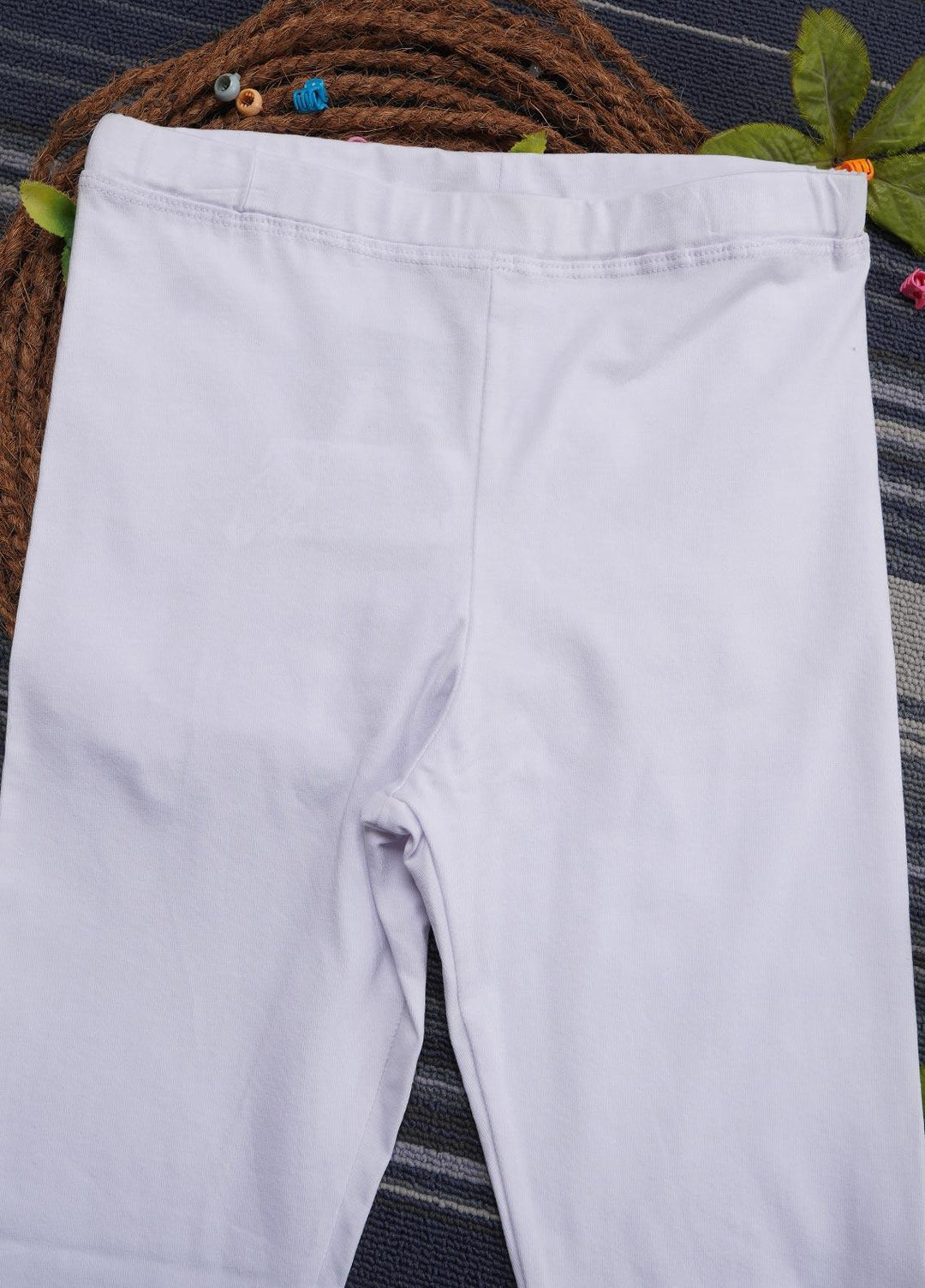 Sanaulla Exclusive Range Cotton Casual Tights for Girls -  5264 White