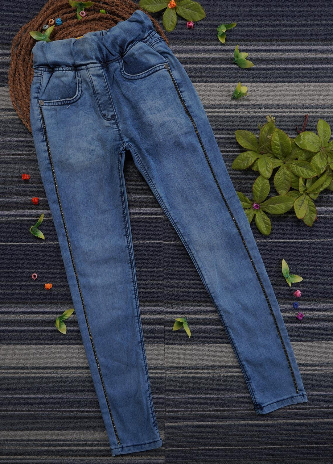 Sanaulla Exclusive Range Denim Casual Jeans for Girls -  57034 Sk