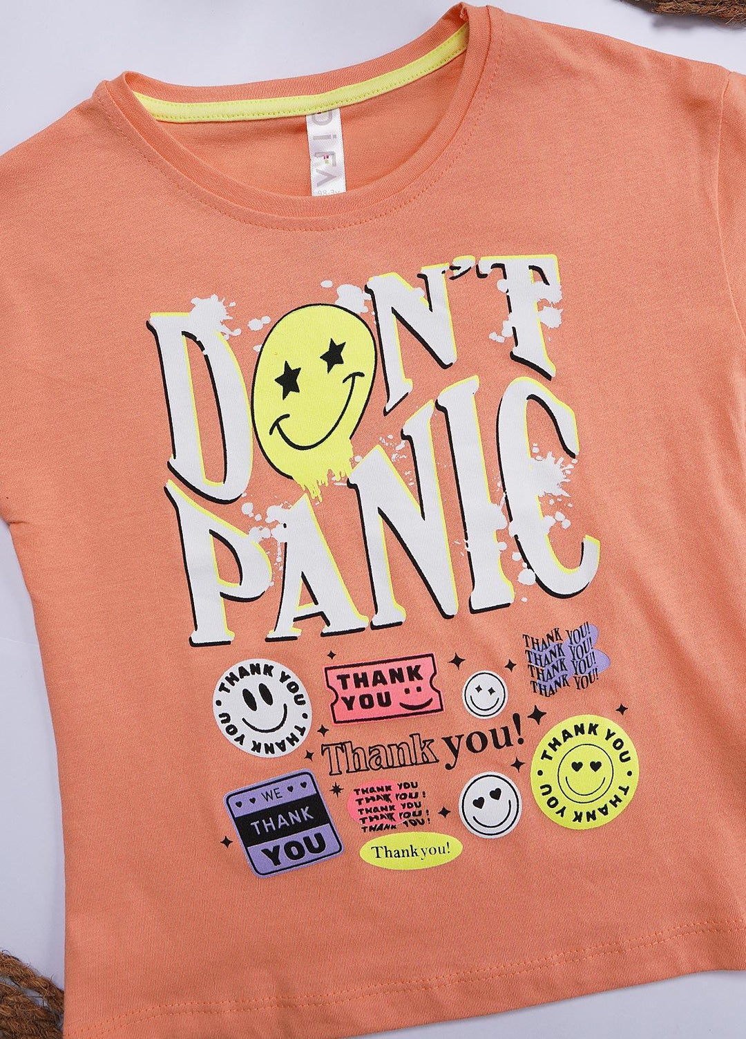 Sanaulla Exclusive Range Cotton Casual T-Shirts for Girls - 12207 Peach