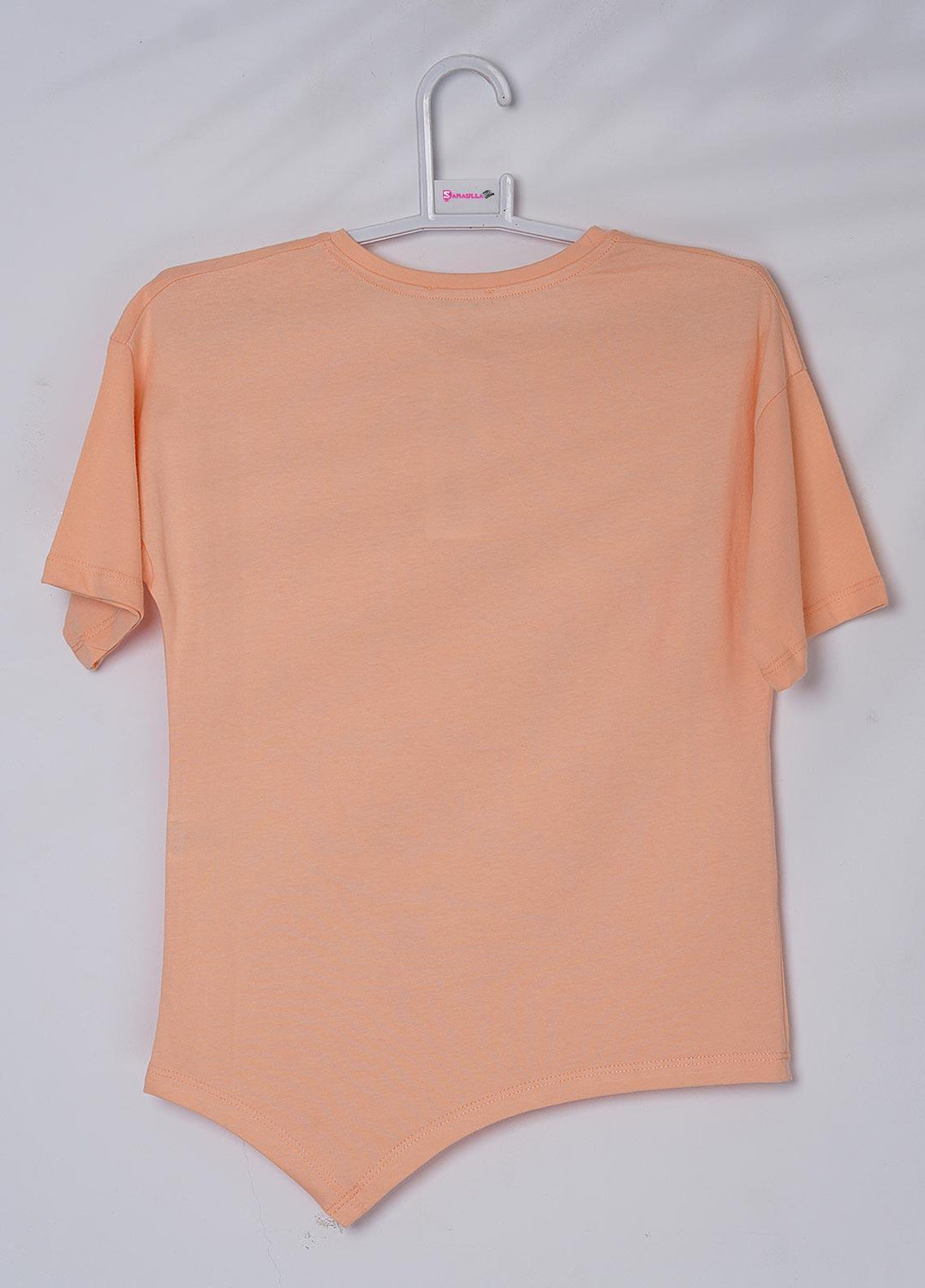Sanaulla Exclusive Range Cotton Casual T-Shirts for Girls - 6139 Peach