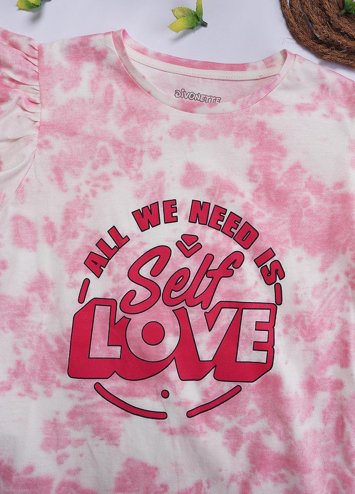 Sanaulla Exclusive Range Cotton Casual T-Shirts for Girls - 7277-4 Light Pink