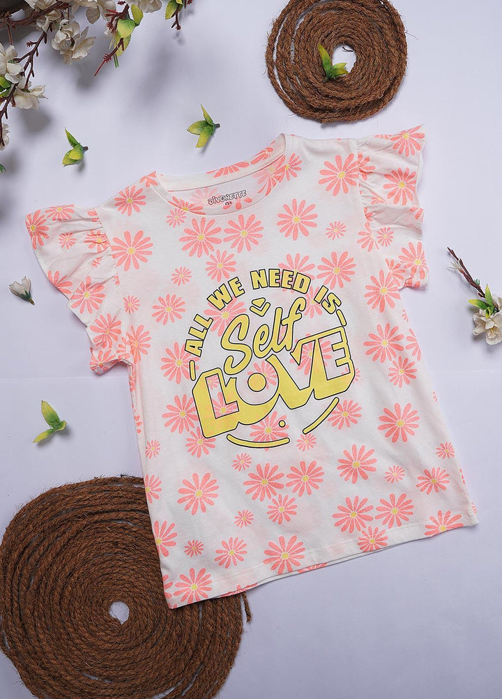 Sanaulla Exclusive Range Cotton Casual T-Shirts for Girls - 7277-4 Shoking Pink