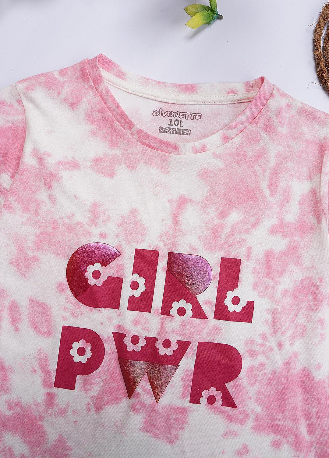Sanaulla Exclusive Range Cotton Casual T-Shirts for Girls - 7310-4 Ligh Pink