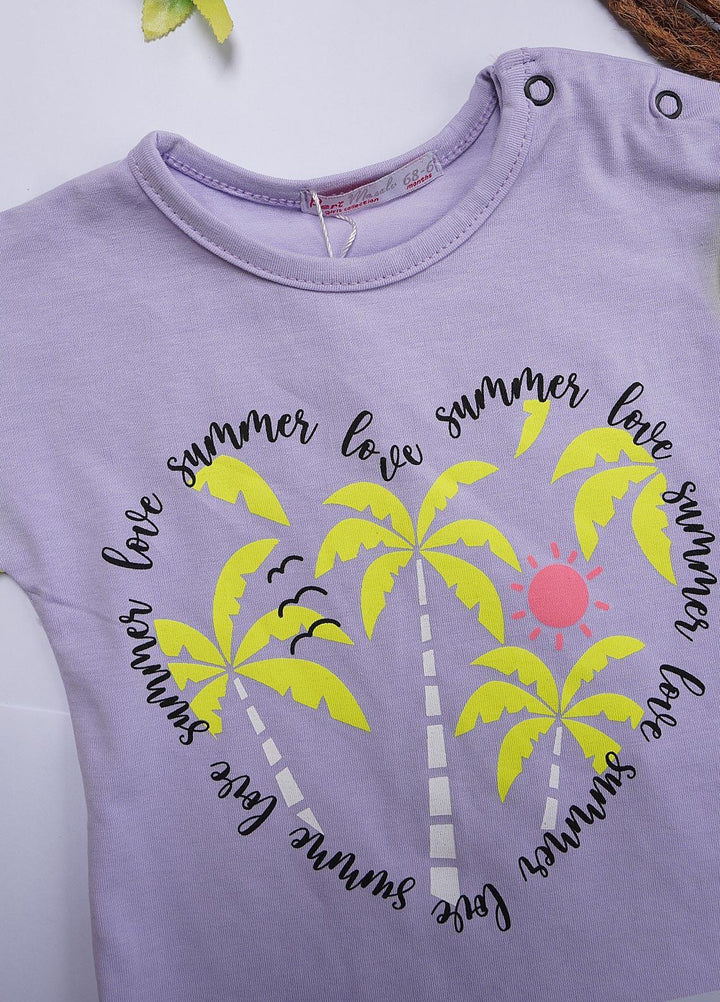 Sanaulla Exclusive Range Cotton Casual T-Shirts for Girls - 9549 Purple