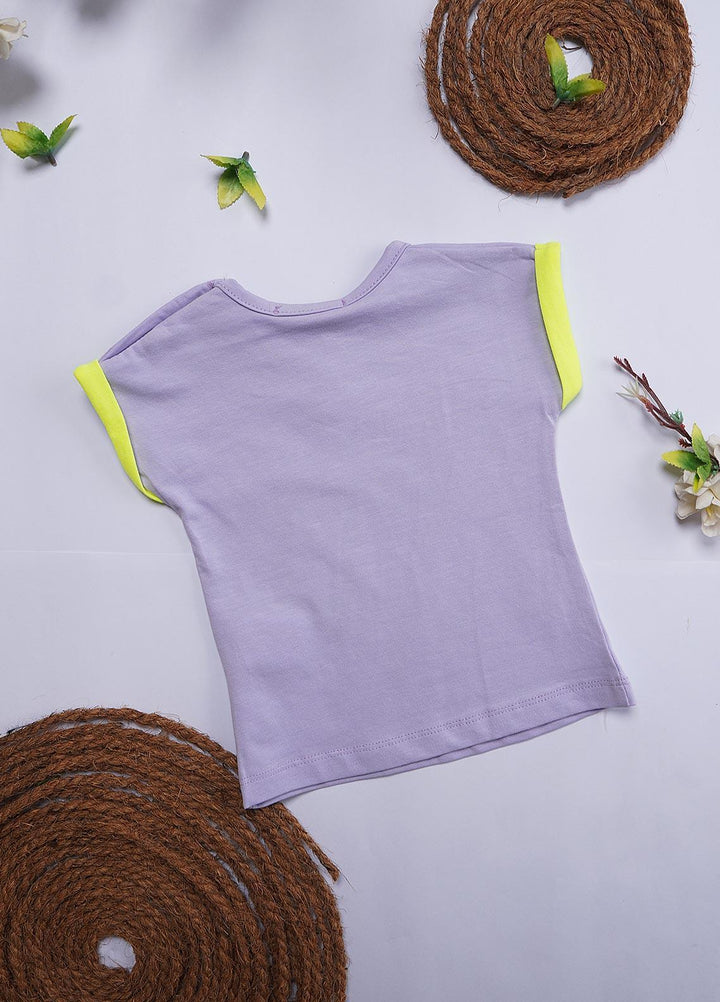Sanaulla Exclusive Range Cotton Casual T-Shirts for Girls - 9549 Purple