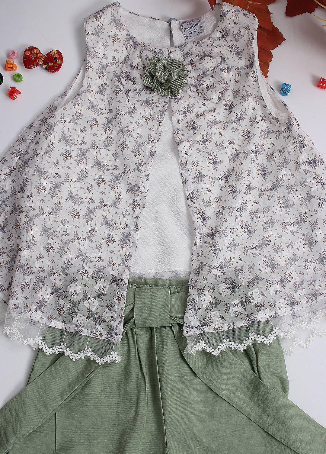 Sanaulla Exclusive Range Cotton Fancy Pret 2 Piece Suit for Girls -  10067 Green