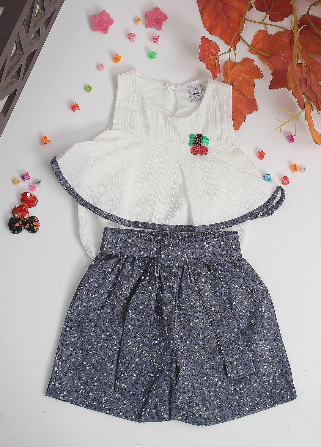 Sanaulla Exclusive Range Cotton Fancy Pret 2 Piece Suit for Girls -  10077 White