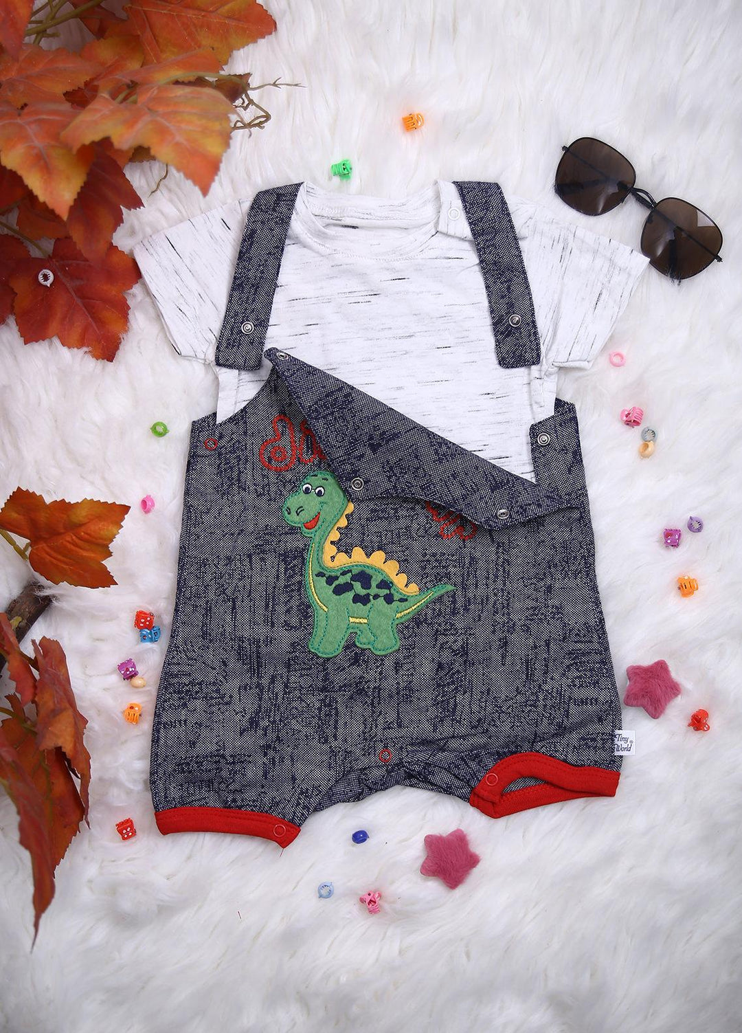 Sanaulla Exclusive Range Cotton Casual Rompers for Girls -  112271 Red