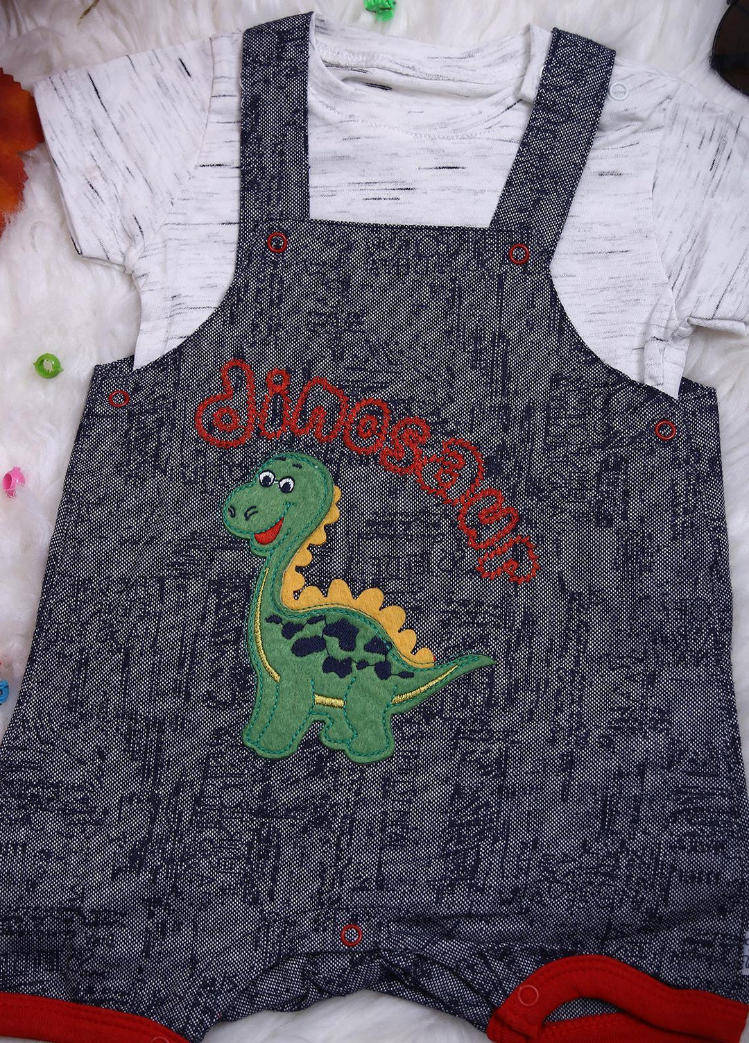 Sanaulla Exclusive Range Cotton Casual Rompers for Girls -  112271 Red