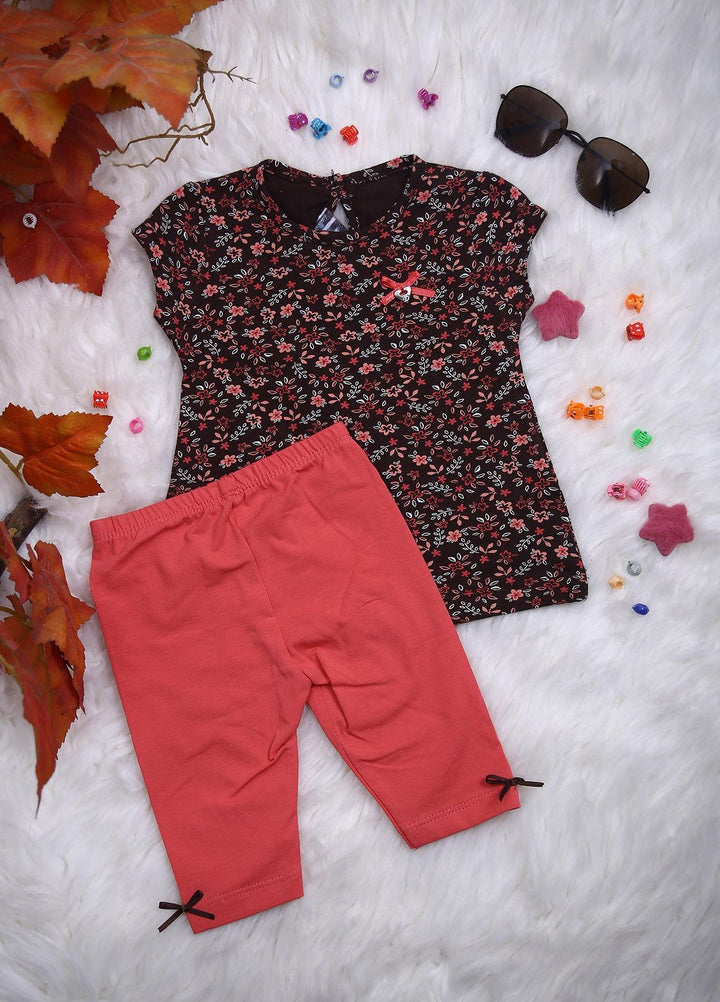 Sanaulla Exclusive Range Cotton Casual 2 Piece for Girls -  114551 Brown