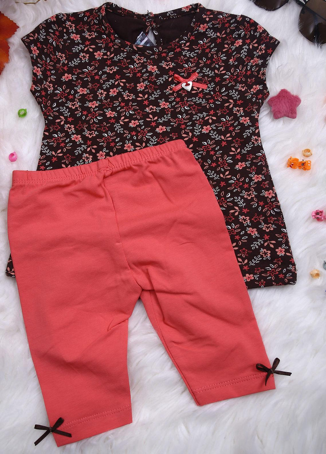 Sanaulla Exclusive Range Cotton Casual 2 Piece for Girls -  114551 Brown