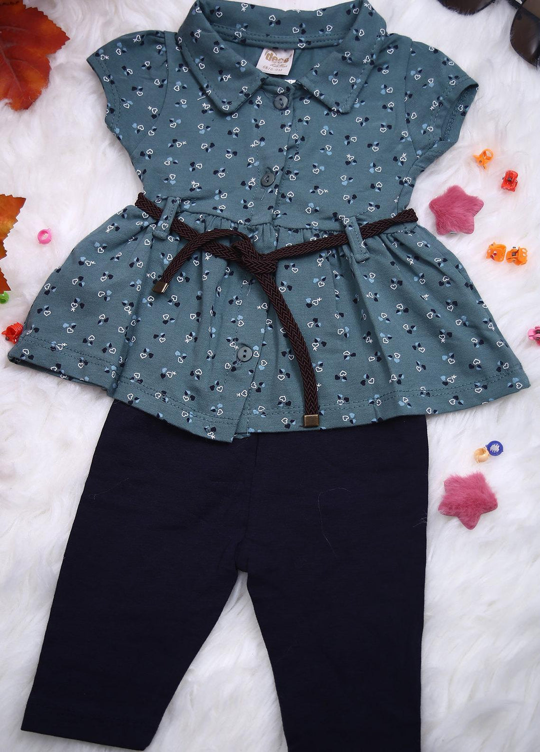 Sanaulla Exclusive Range Cotton Casual 2 Piece for Girls -  114877 Green