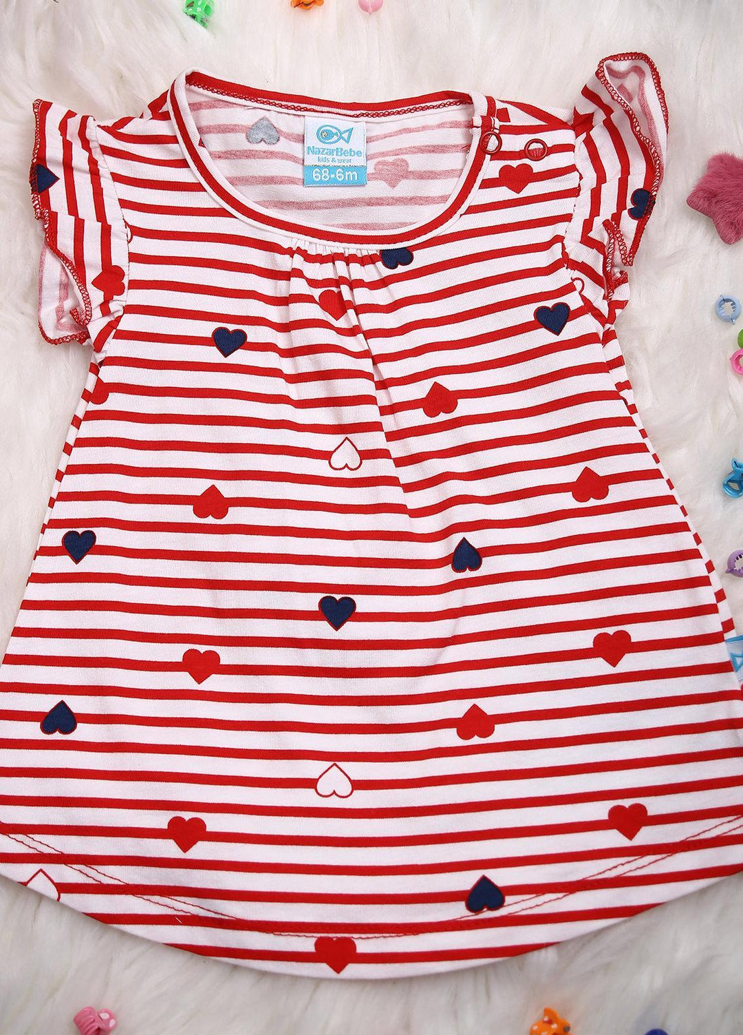 Sanaulla Exclusive Range Cotton Casual Girls Frocks -  20288 RD Blue