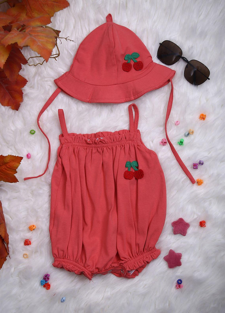 Sanaulla Exclusive Range Cotton Casual Rompers for Girls -  96872 Pink