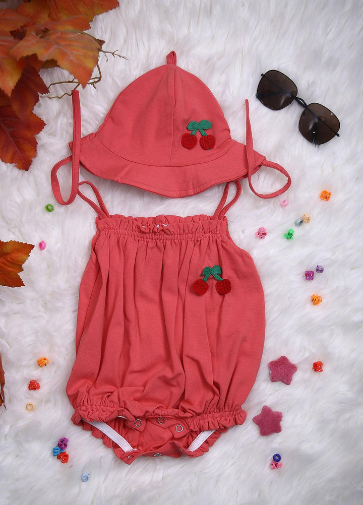 Sanaulla Exclusive Range Cotton Casual Rompers for Girls -  96872 Pink