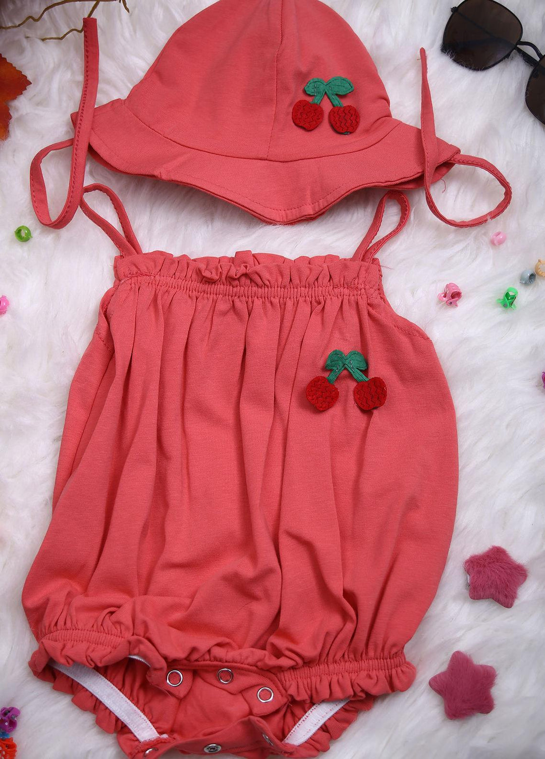 Sanaulla Exclusive Range Cotton Casual Rompers for Girls -  96872 Pink