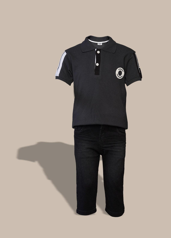 Sanaulla Exclusive Range  Fancy Boys Suit -  350699 Dark Grey