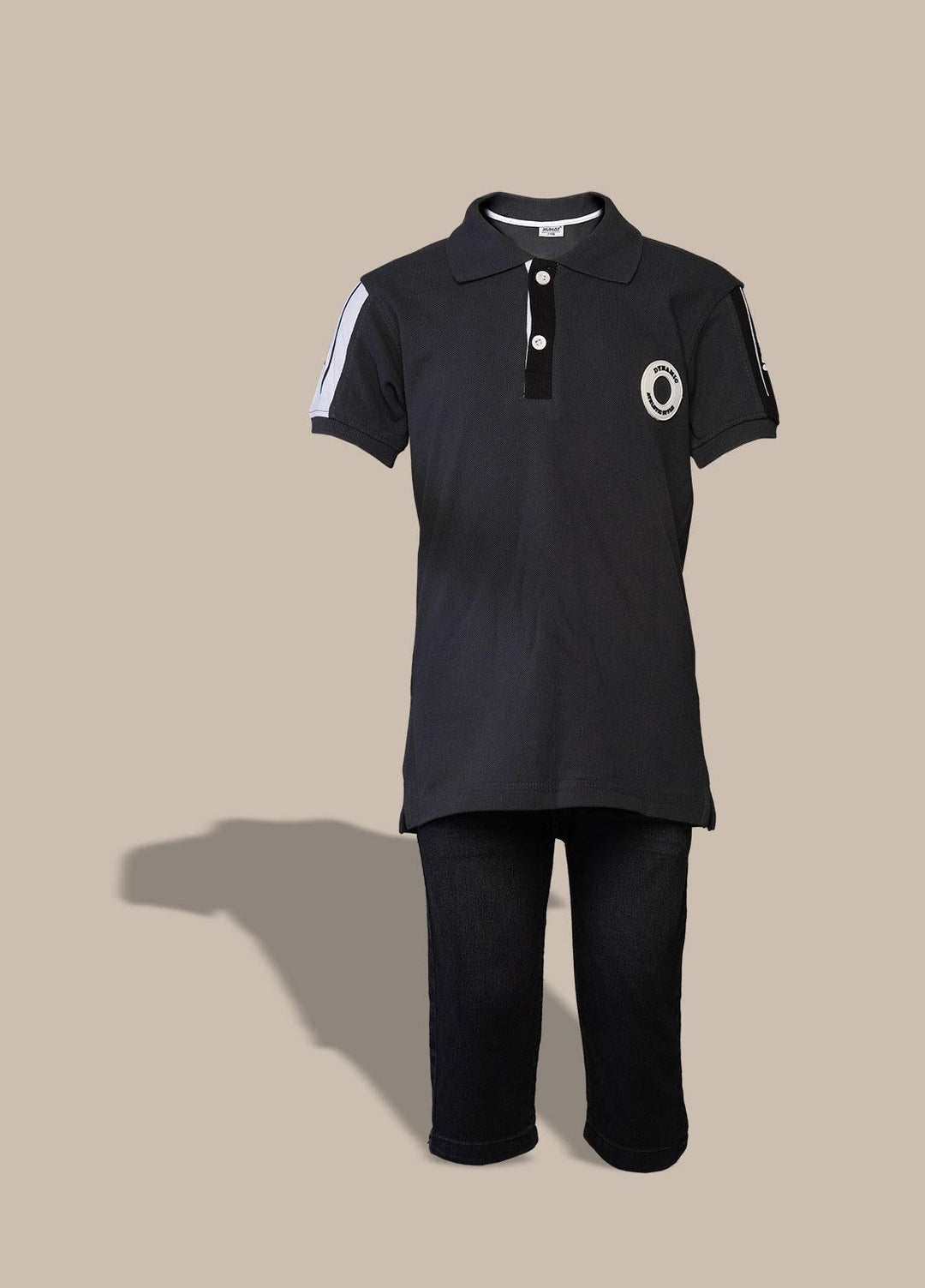 Sanaulla Exclusive Range  Fancy Boys Suit -  350699 Dark Grey
