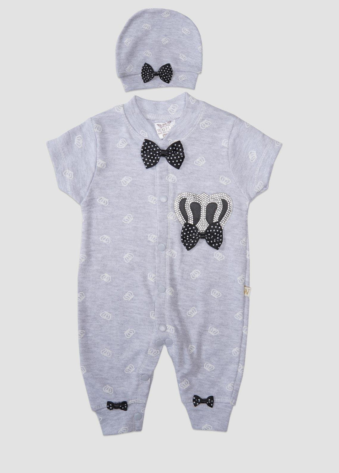 Sanaulla Exclusive Range  Fancy Rompers for Girls -  1005419 Grey