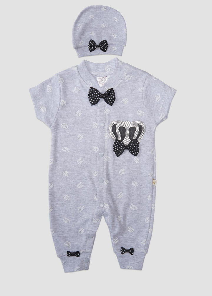 Sanaulla Exclusive Range  Fancy Rompers for Girls -  1005419 Grey