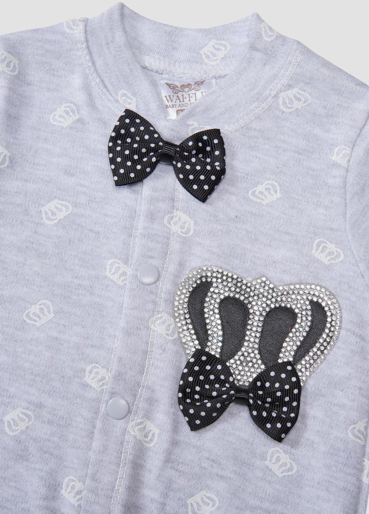 Sanaulla Exclusive Range  Fancy Rompers for Girls -  1005419 Grey