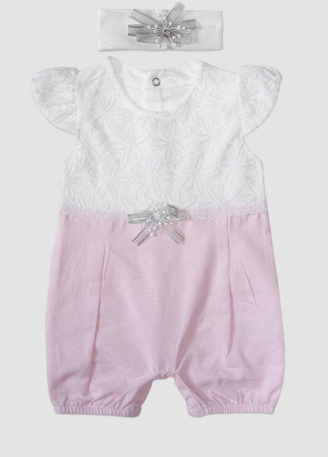 Sanaulla Exclusive Range  Fancy Rompers for Girls -  3014 Pink