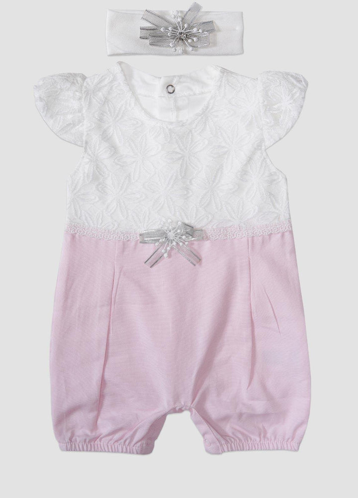 Sanaulla Exclusive Range  Fancy Rompers for Girls -  3014 Pink