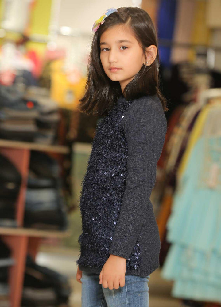 Sanaulla Exclusive Range Cotton Casual Girls T-Shirt -  1009105 Navy Blue