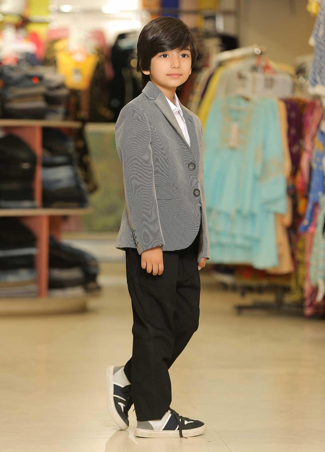 Sanaulla Exclusive Range  Formal Coat Suit for Boys -  1013105 Grey