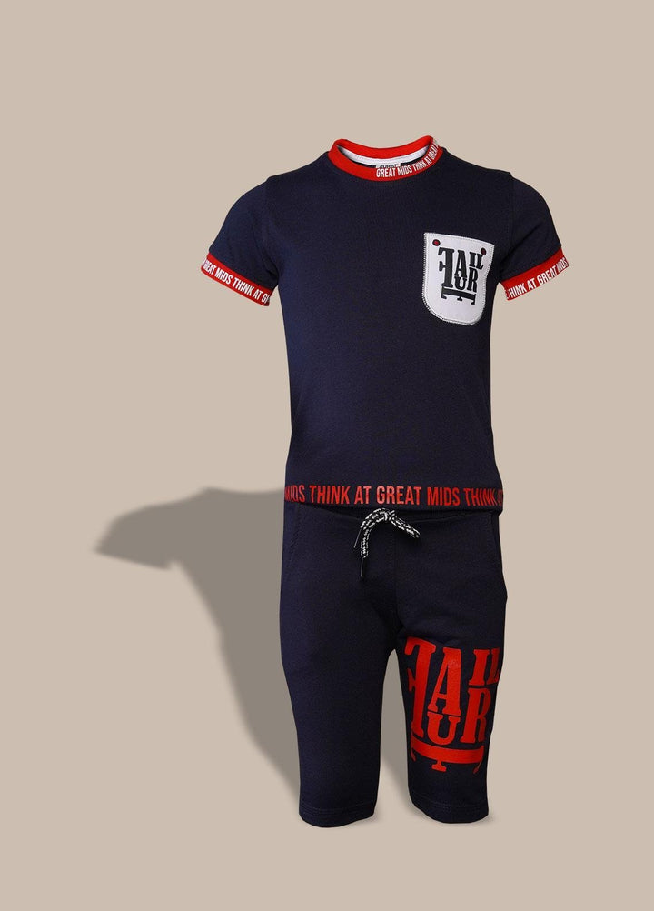 Sanaulla Exclusive Range  Fancy Boys Suit -  350723 Navy