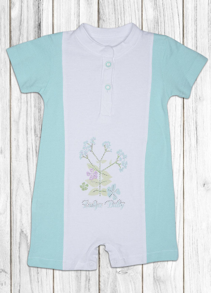 Sanaulla Exclusive Range  Fancy Kids Romper -  8114 Ferozi