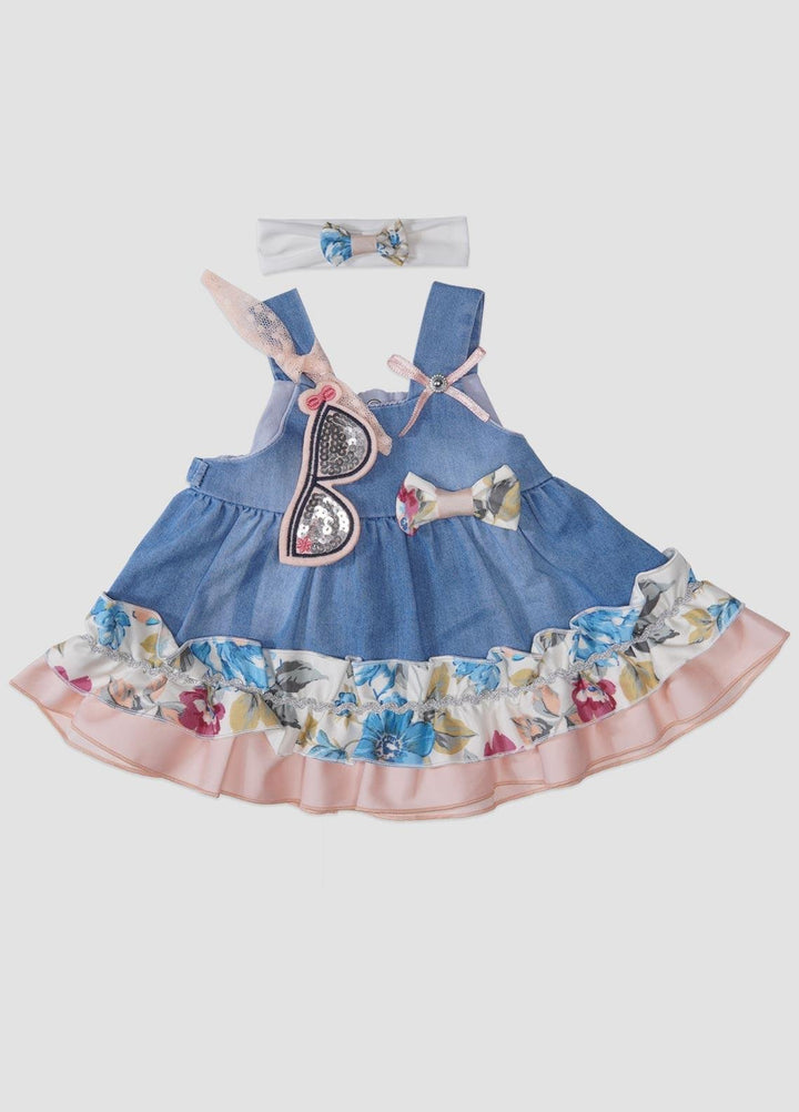 Sanaulla Exclusive Range  Fancy Frock for Girls -  126 Blue