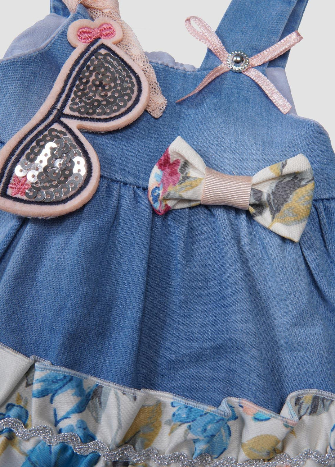 Sanaulla Exclusive Range  Fancy Frock for Girls -  126 Blue