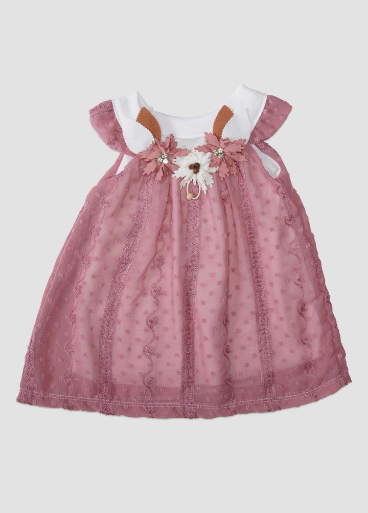 Sanaulla Exclusive Range  Fancy Frock for Girls -  8670 Pink