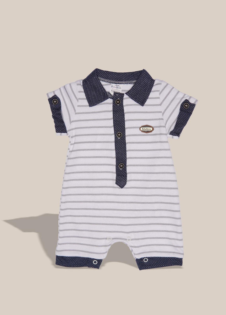 Sanaulla Exclusive Range  Fancy Romper for Boys -  5013 White