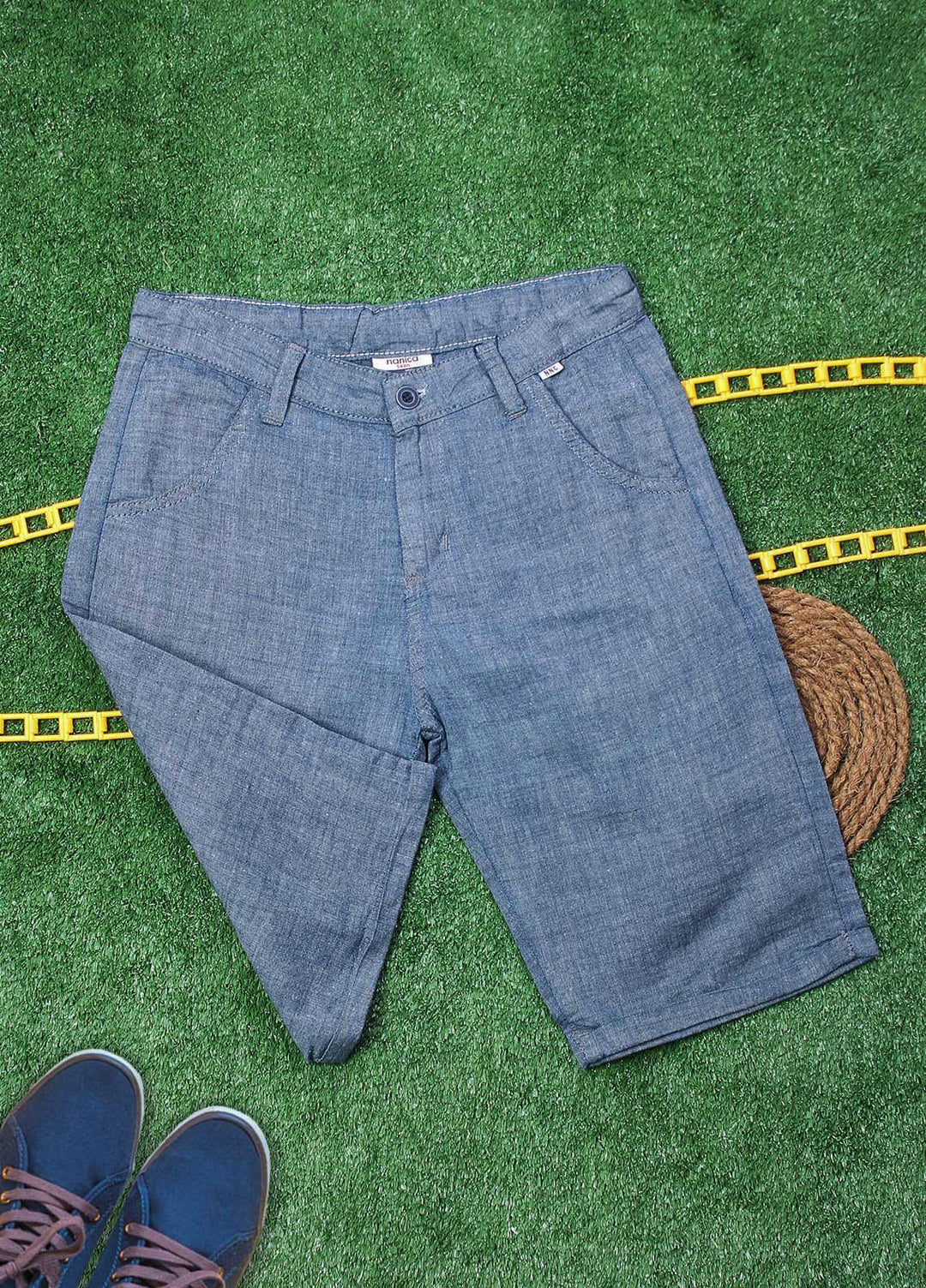 Sanaulla Exclusive Range Cotton Fancy Shorts for Boys -  121208 Grey