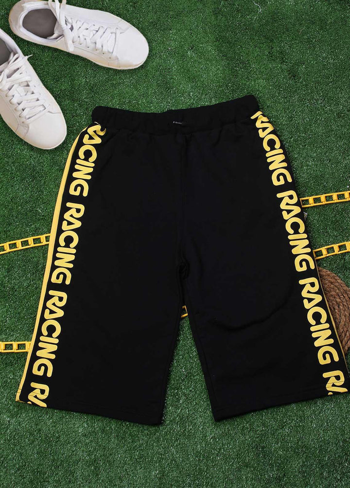 Sanaulla Exclusive Range Cotton Fancy Boys Shorts -  D-3068-2 Black