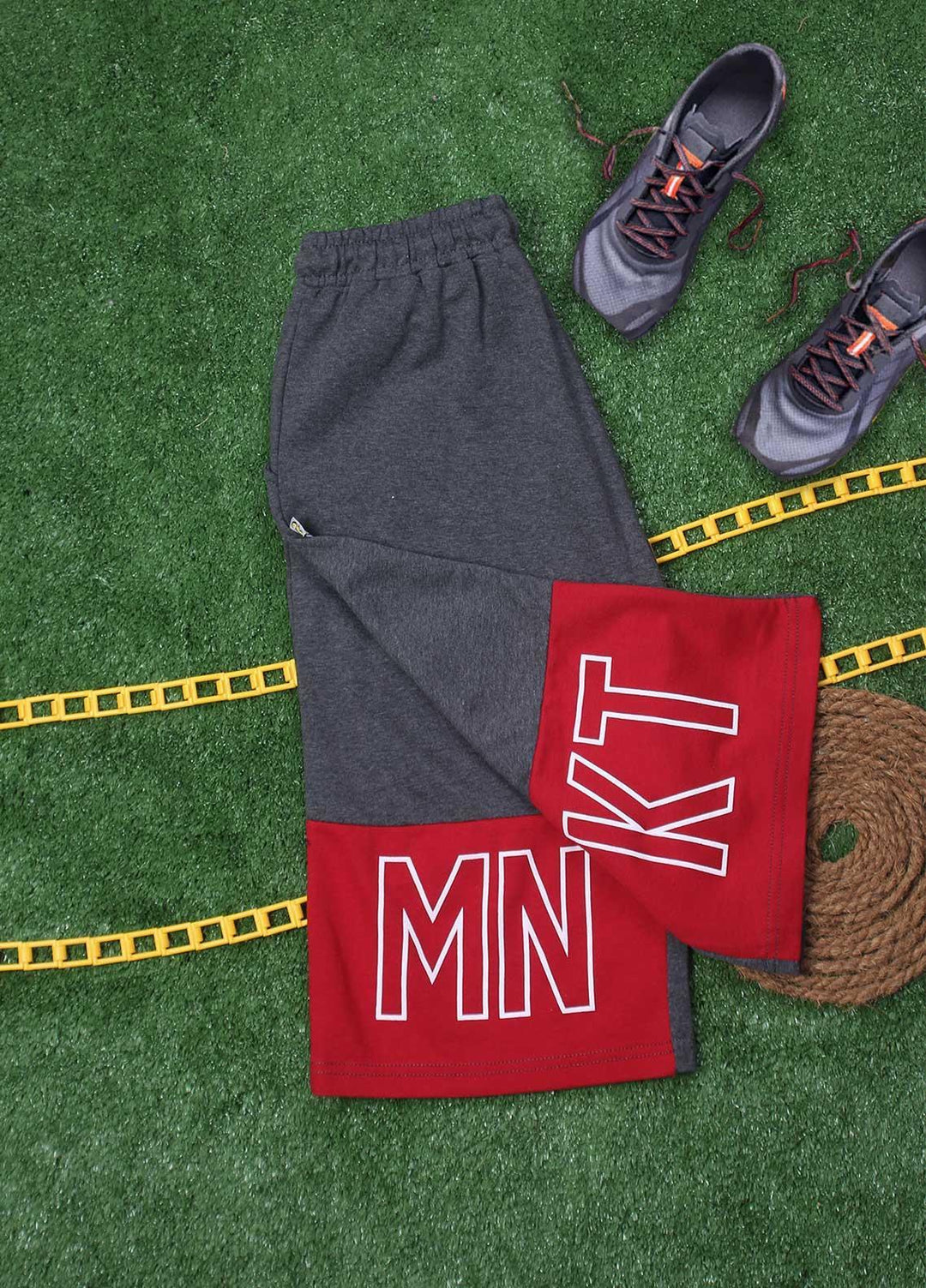 Sanaulla Exclusive Range Cotton Fancy Shorts for Boys -  D-3083-2 Dark Grey