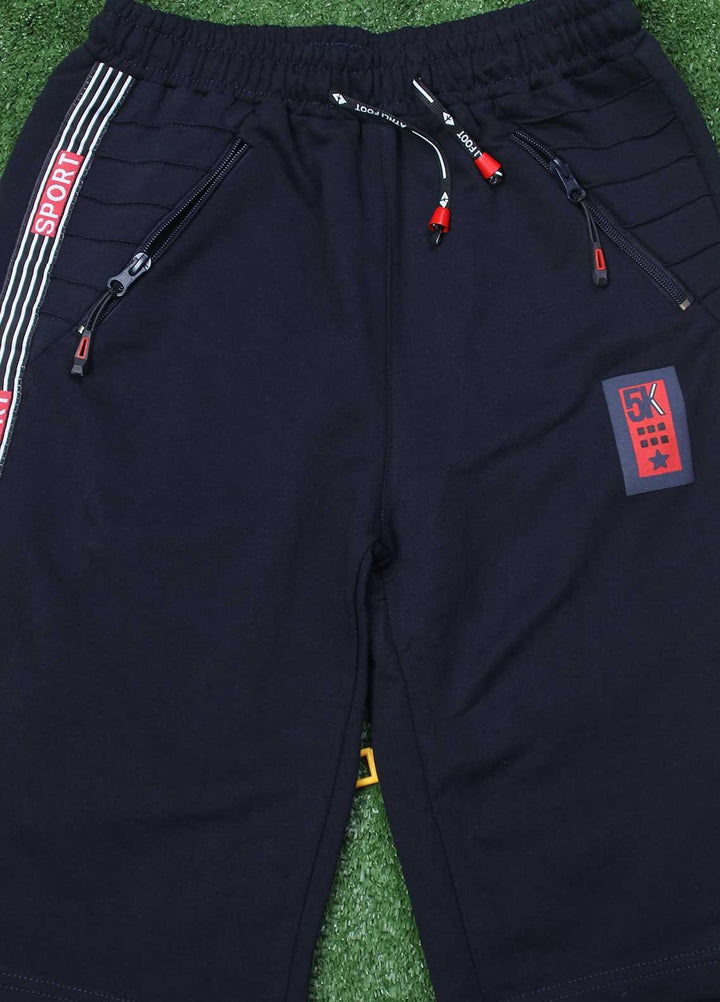 Sanaulla Exclusive Range Cotton Fancy Shorts for Boys -  D-3281-2 Navy