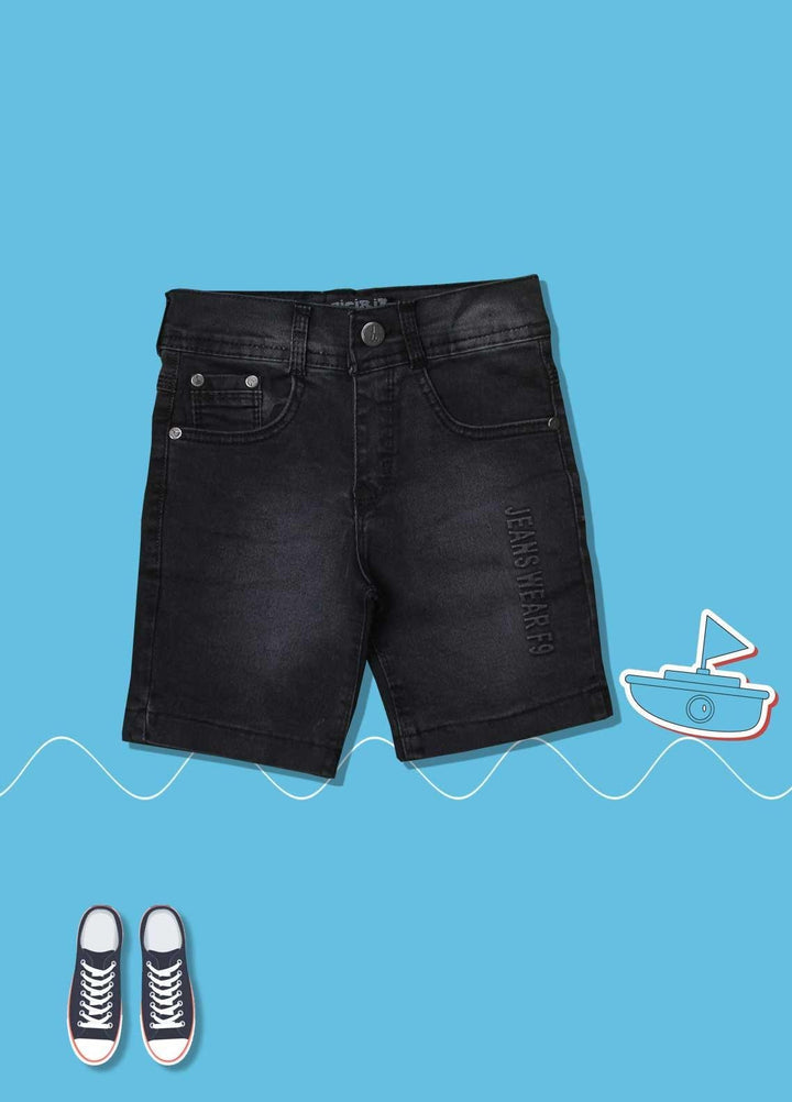 Sanaulla Exclusive Range Cotton Fancy Short for Boys -  15812 Black