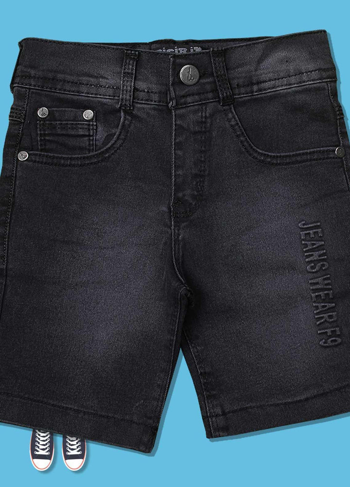 Sanaulla Exclusive Range Cotton Fancy Short for Boys -  15812 Black