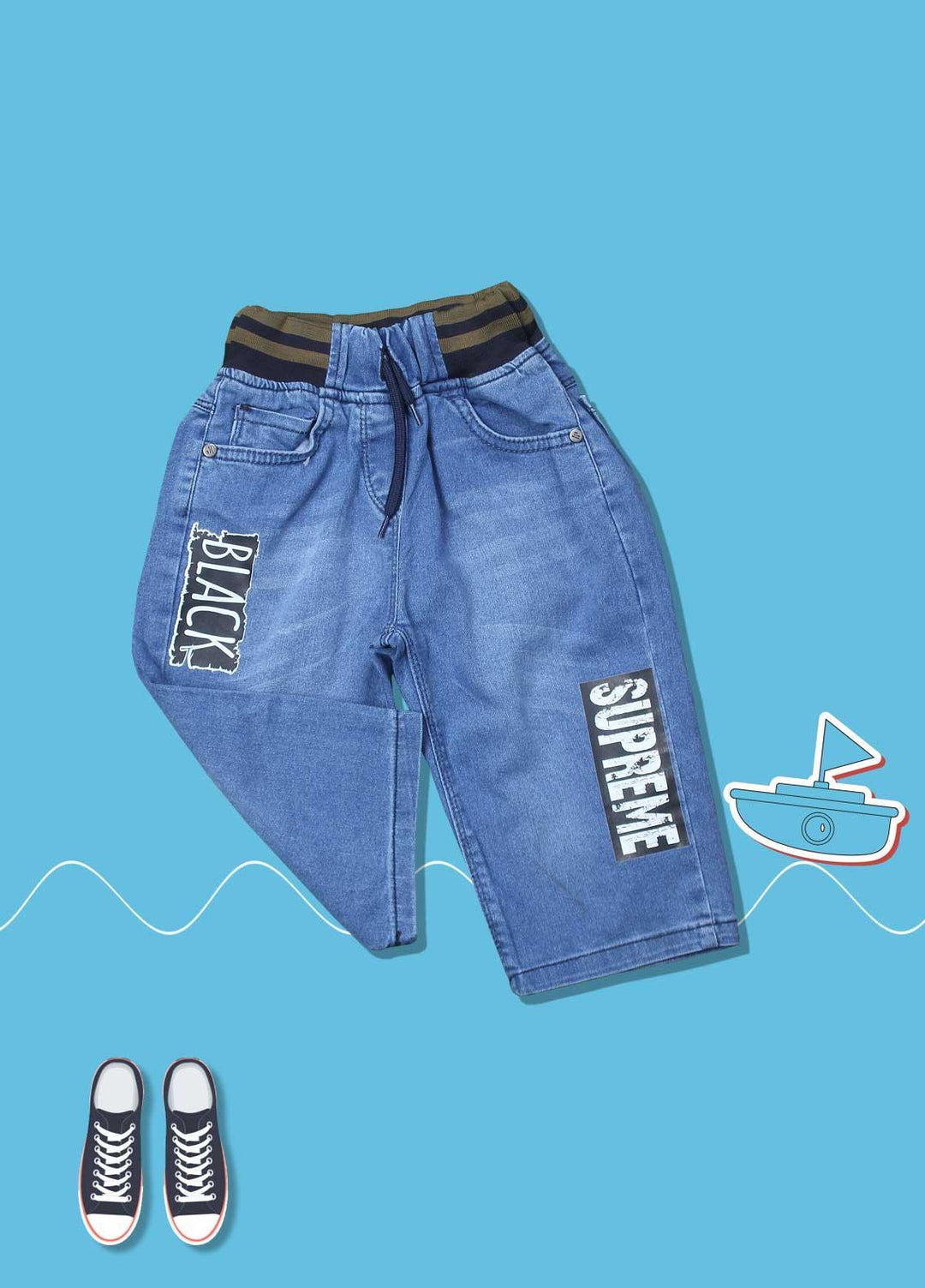 Sanaulla Exclusive Range Cotton Fancy Boys Short -  28212 Blue