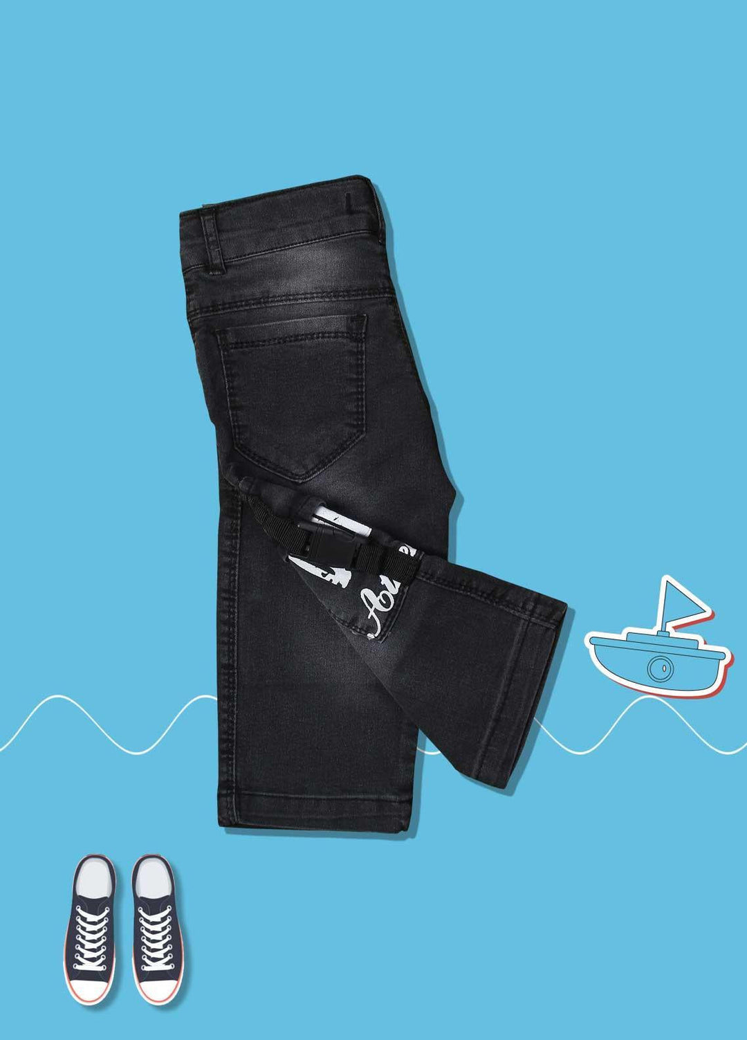 Sanaulla Exclusive Range Cotton Fancy Boys Short -  4135 Dark Grey